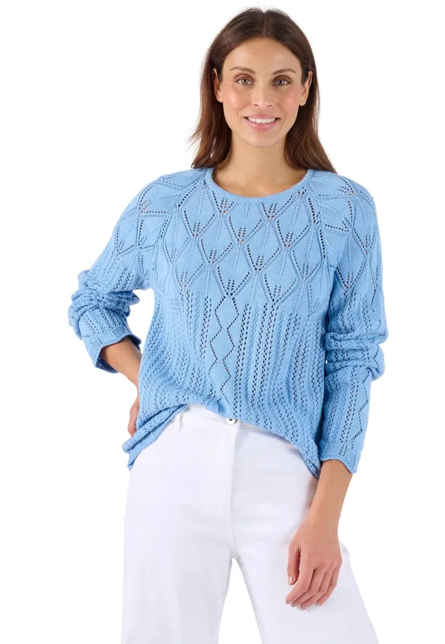 Damart Prêt-à-porter maglia traforata donna 50-52 cotone