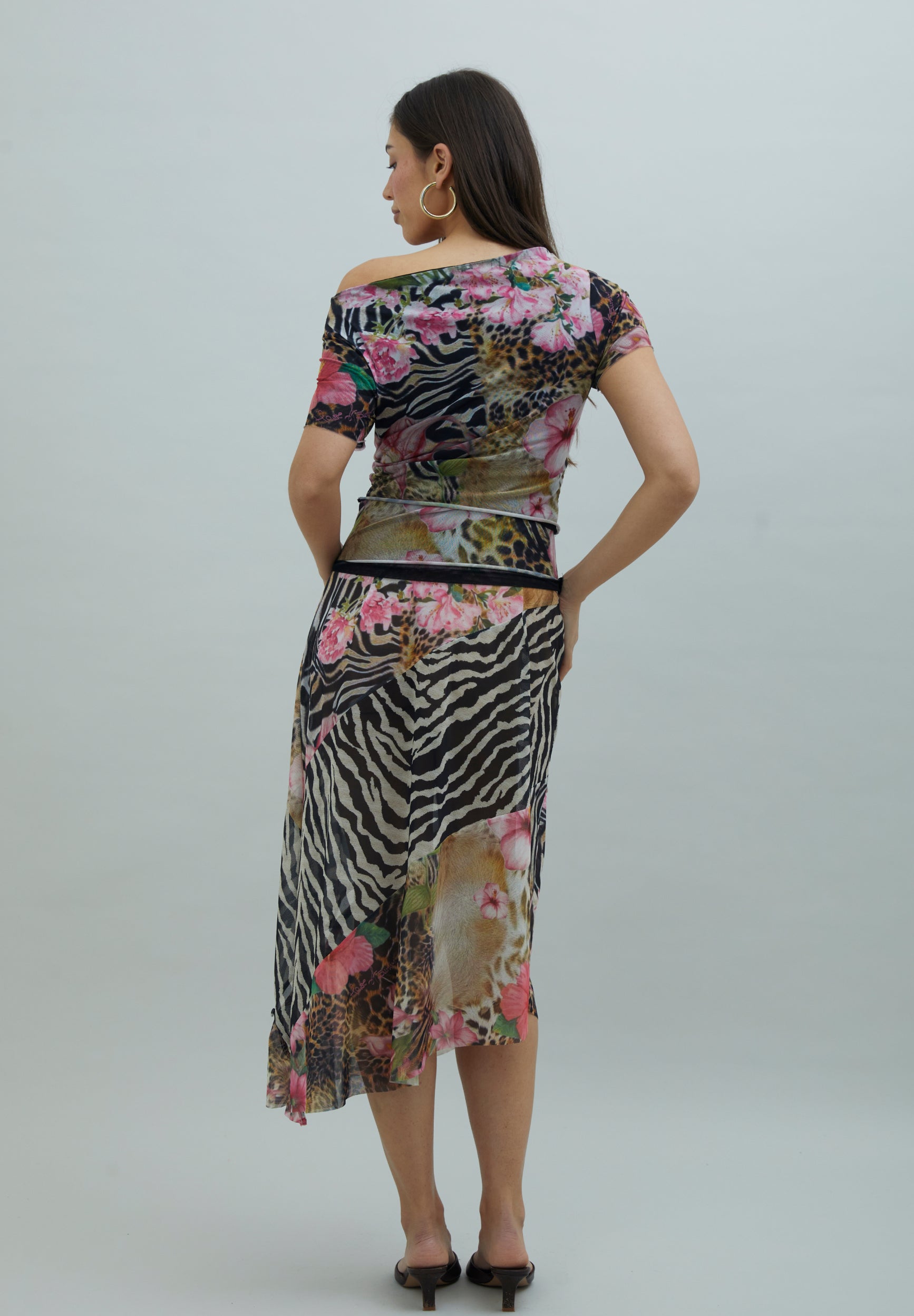 House Of Sunny Womens Tops Tropical Mesh Top top in mesh animalier
