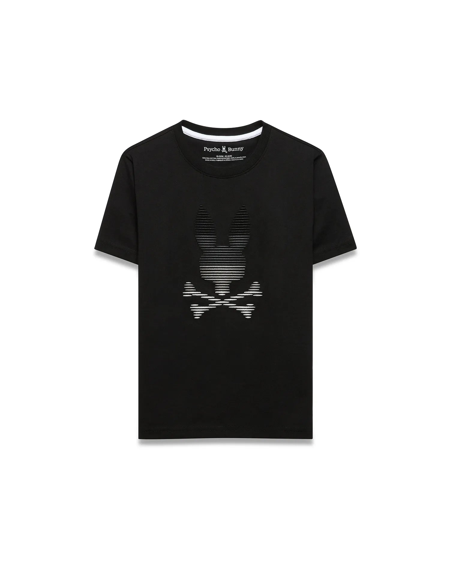 Psycho Bunny Kids Tees Slade Pima Graphic Tee KT0200282 maglietta nera in cotone Pima
