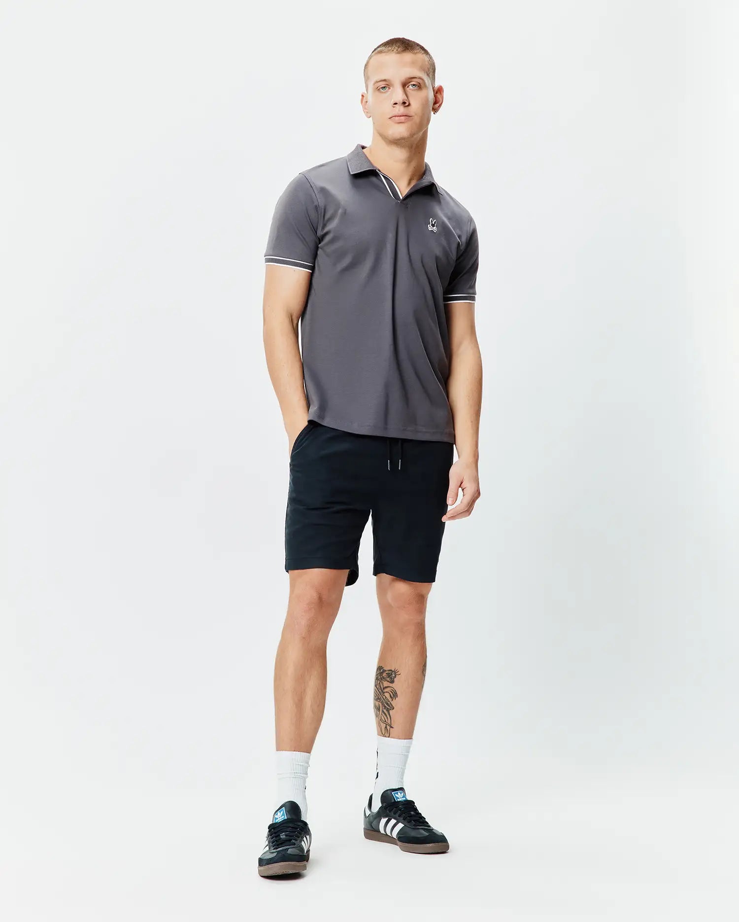 Psycho Bunny Men's Polos MENS NASSER POLO MT0100301 polo nero cotone Pima