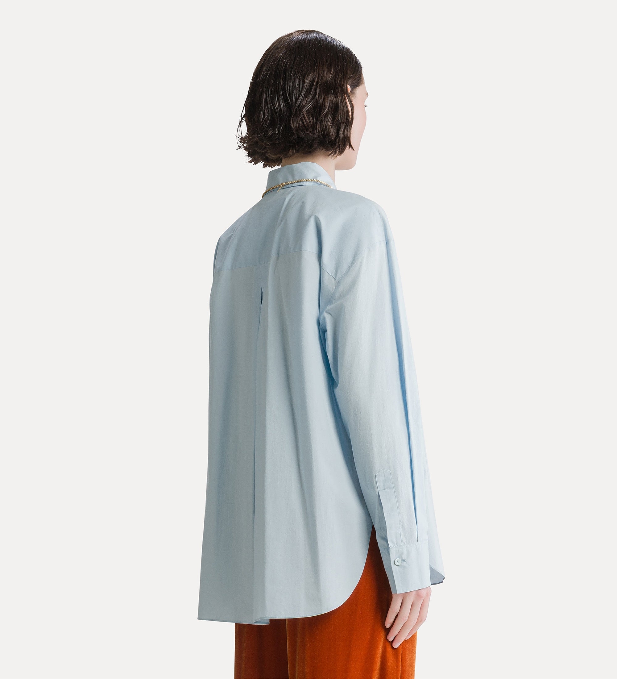 Forte camicie Cotton Shirt camicia azzurra in popeline di cotone