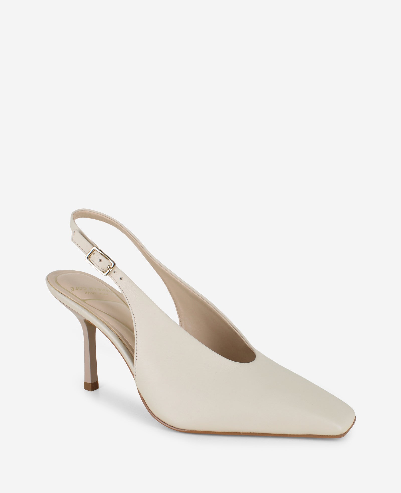 Kenneth Cole Reaction Shoes Aerial Leather Slingback Heel décolleté avorio in pelle