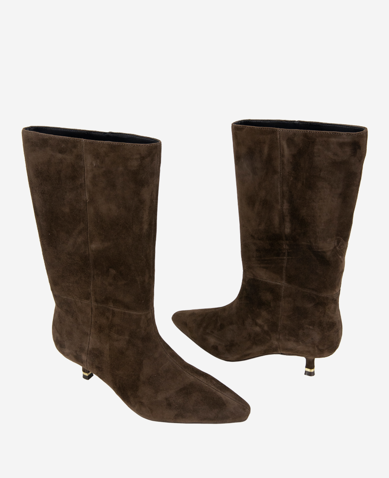 Kenneth Cole Reaction Shoes Meryl Suede Bootie stivaletti cioccolato camoscio