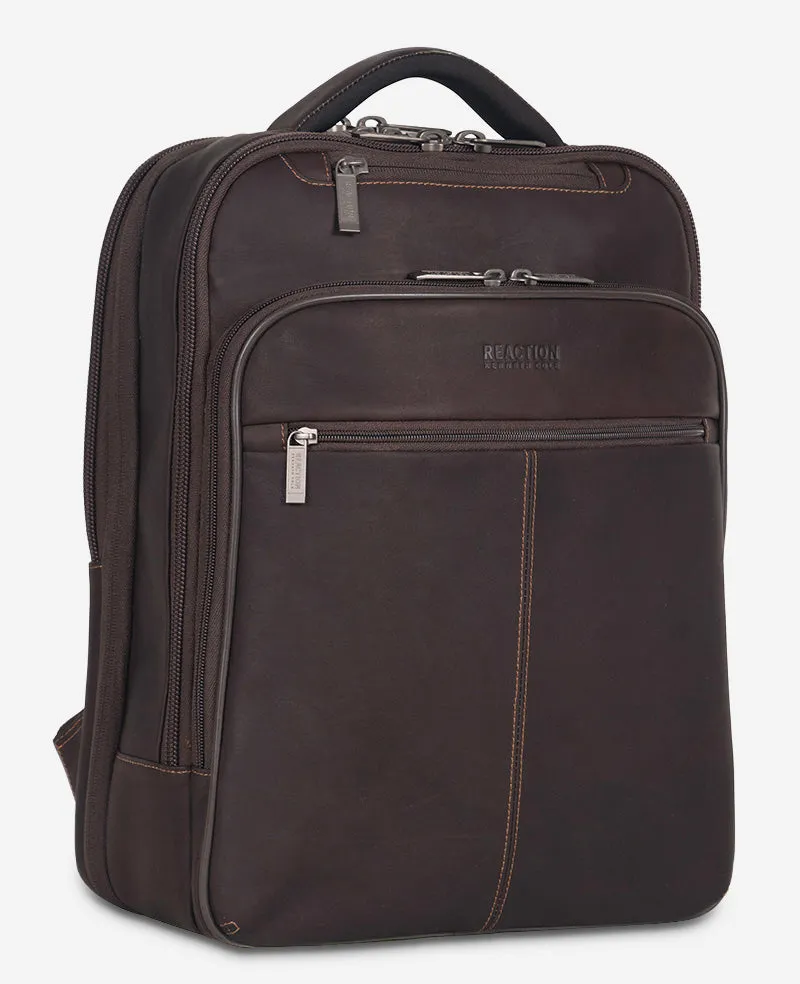 Kenneth Cole Reaction Colombian Leather zaino marrone in pelle