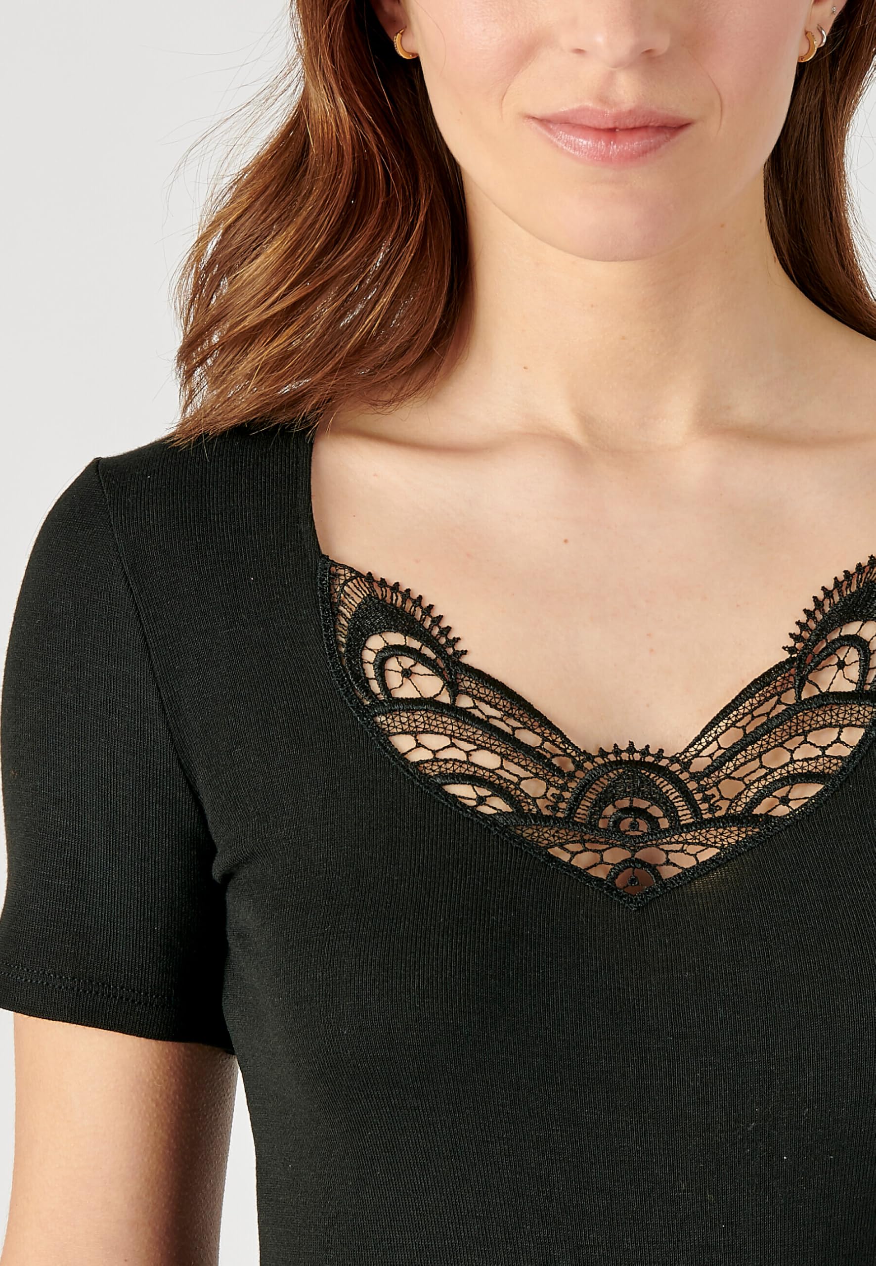 Damart Thermolactyl T-shirt donna maniche corte nera calore medio