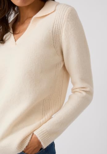 Damart Prêt-à-porter Maglione donna marrone beige 38-40 collo polo