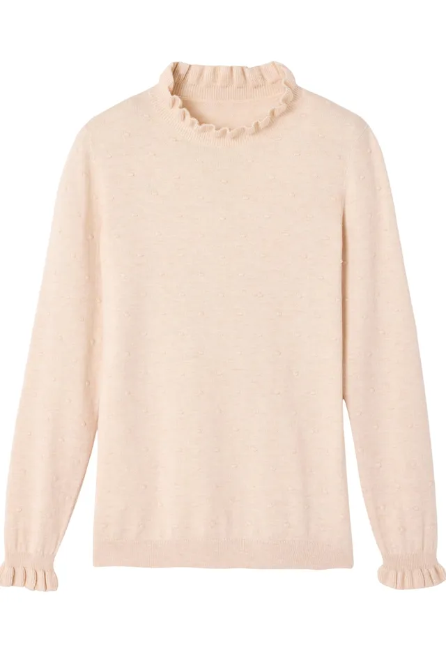 Damart Prêt-à-porter Maglione fantasia donna taglia 50-52 con volant