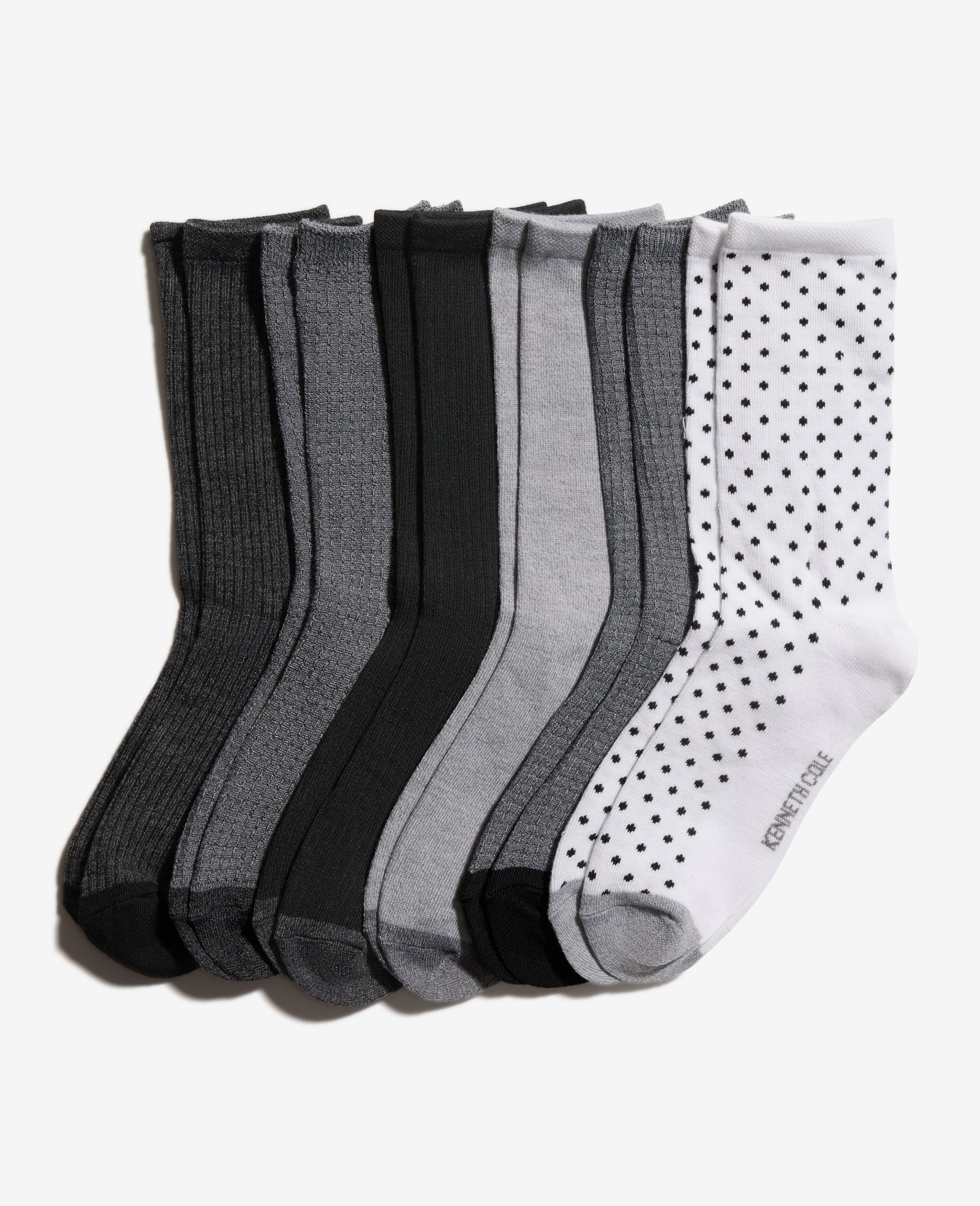 Kenneth Cole Reaction Clothing Tiny Dot Crew Socks 6-Pack calzini bianchi 6 paia