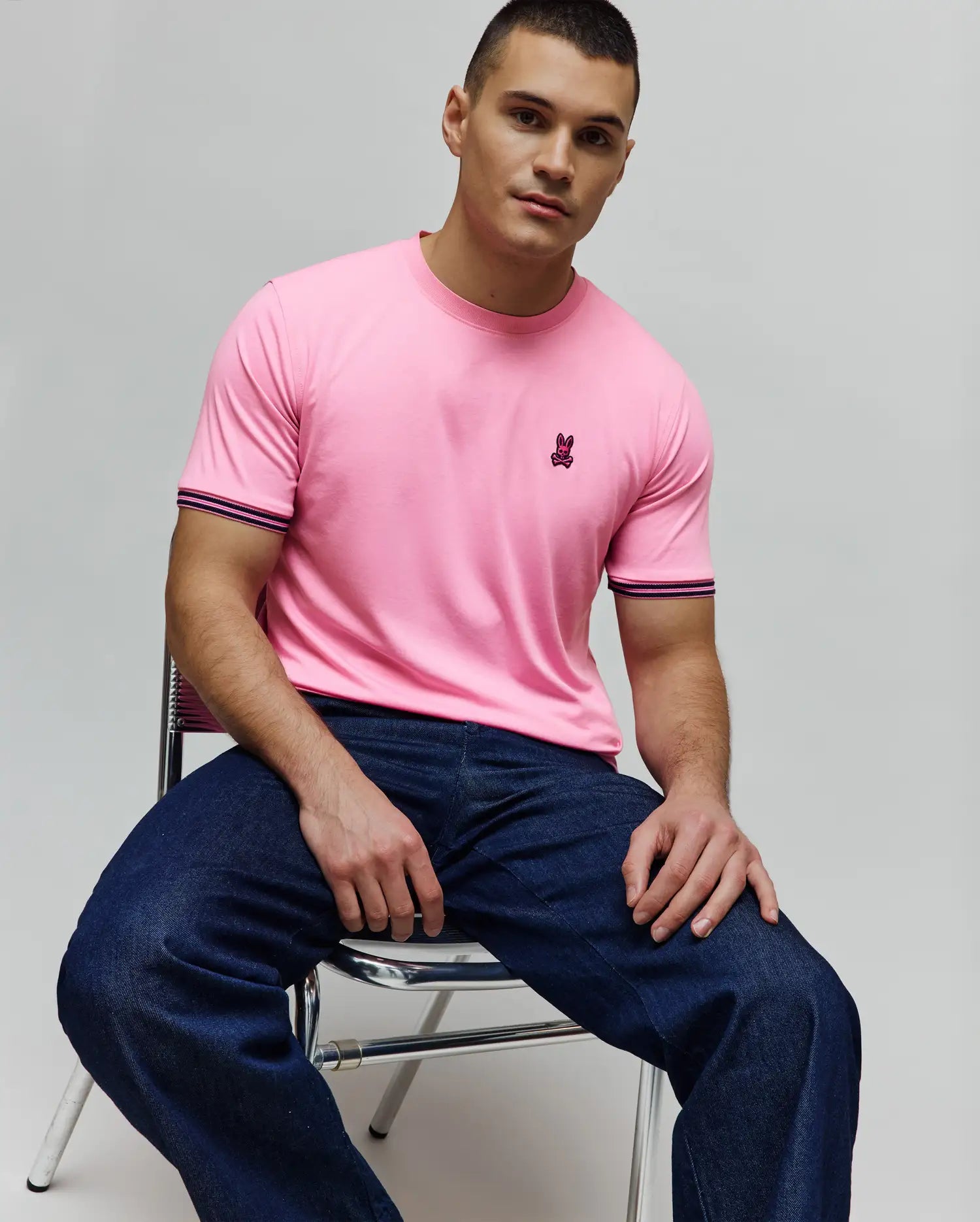 Psycho Bunny Men's Tees Clark Performance Tee maglietta rosa