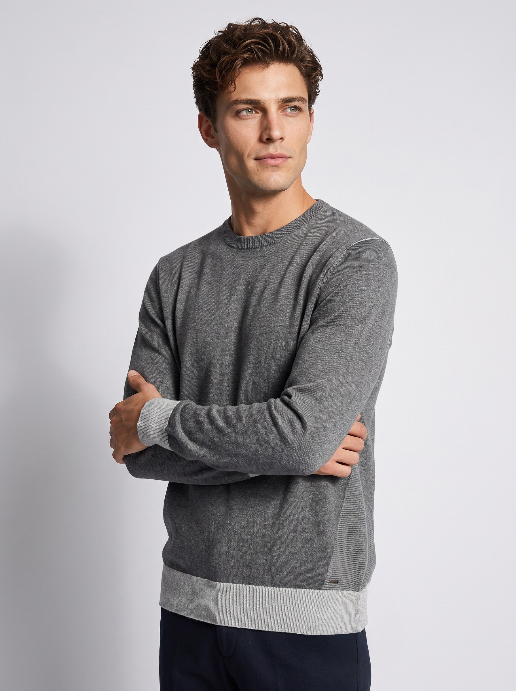 Markup Uomo Maglieria Maglione Girocollo Vanisé con Toppe