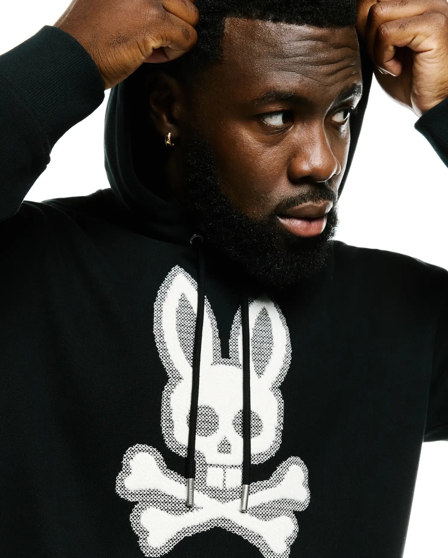 Psycho Bunny Samson felpa con cappuccio nera in cotone