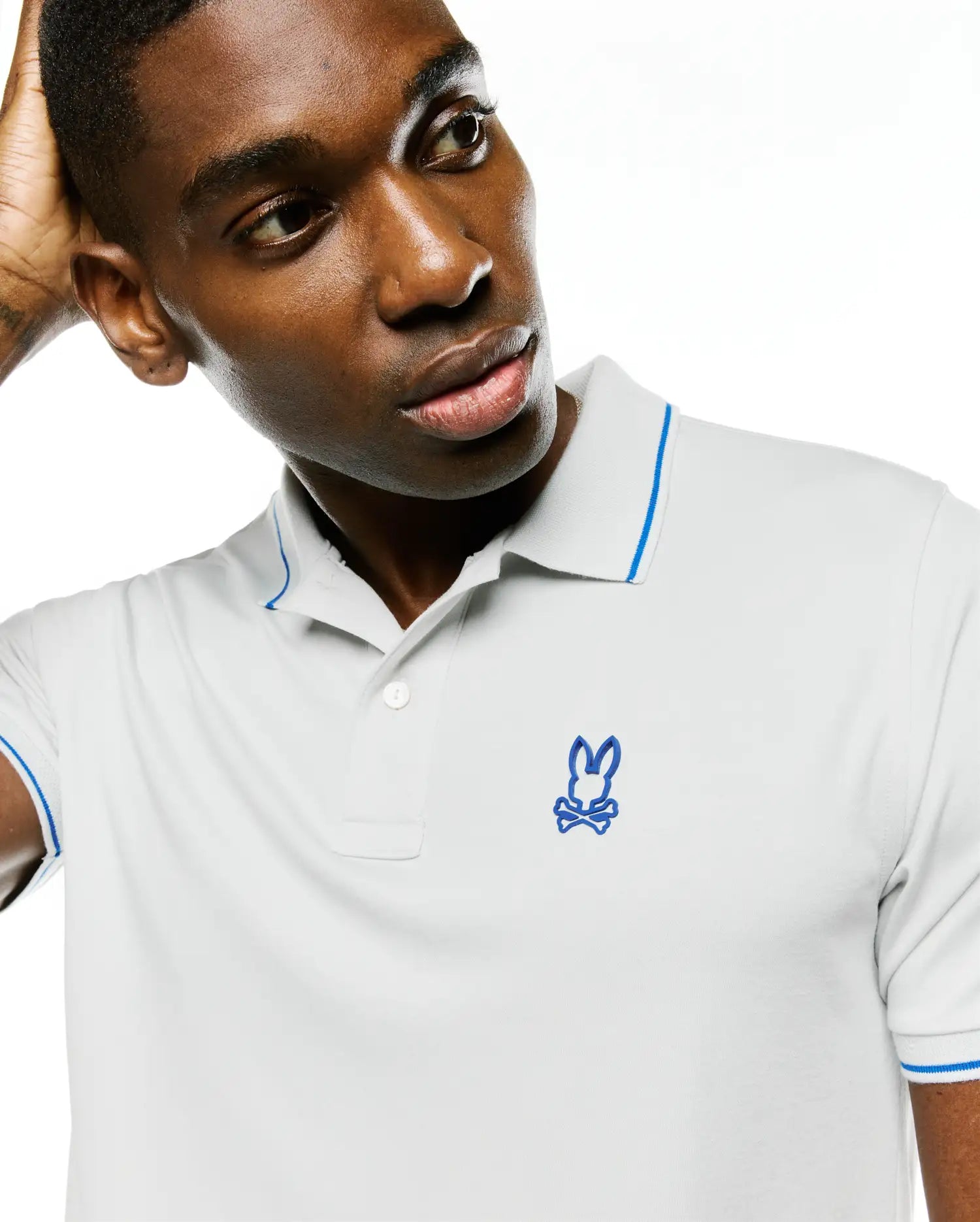 Psycho Bunny Men's Polos Joji Performance Polo polo blu 022, stretch