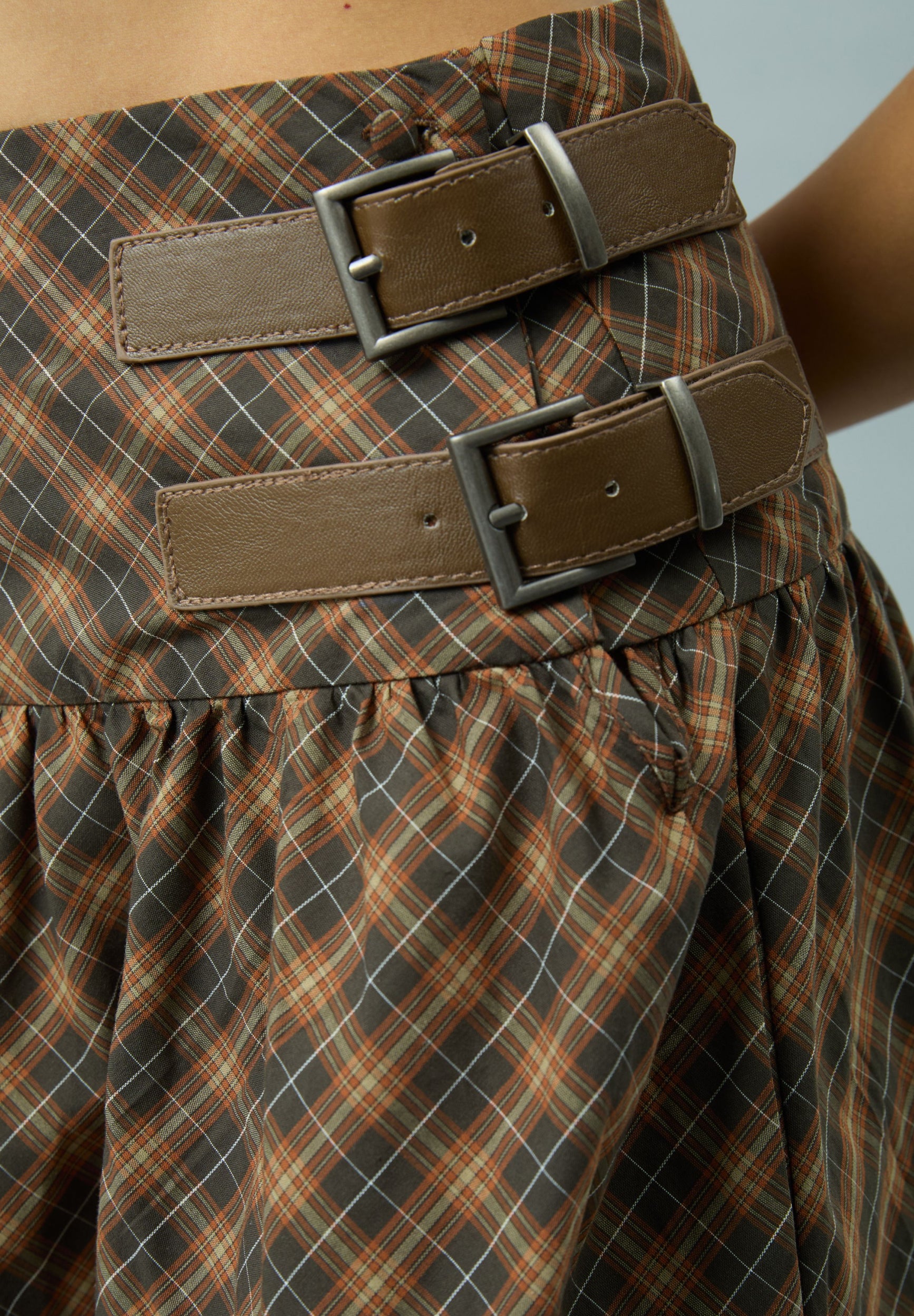 House Of Sunny Women's Skirts CHECK BUCKLE SKIRT gonna midi a quadri UK 6-18