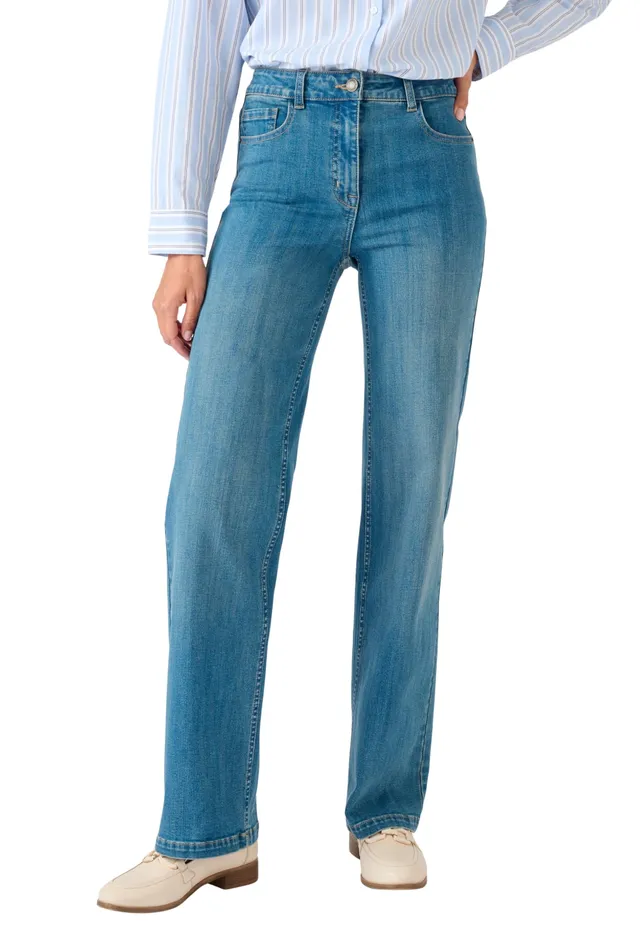 Damart Prêt-à-porter Jeans Large Donna jeans blu denim scuro taglia 27 effetto pancia piatta