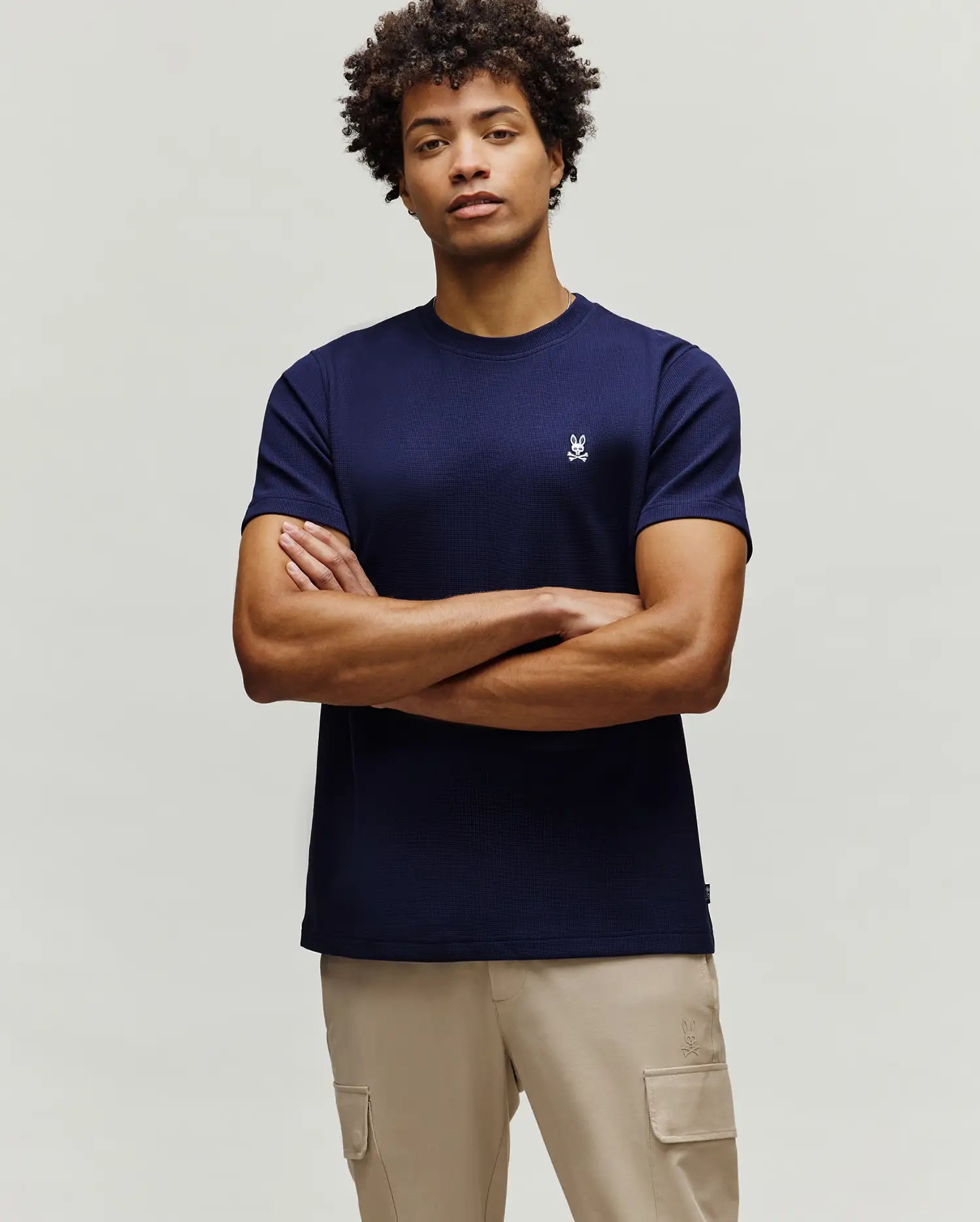 Psycho Bunny Men's Tees Maxton Waffle Tee MT0200325 T-shirt Evening Blue