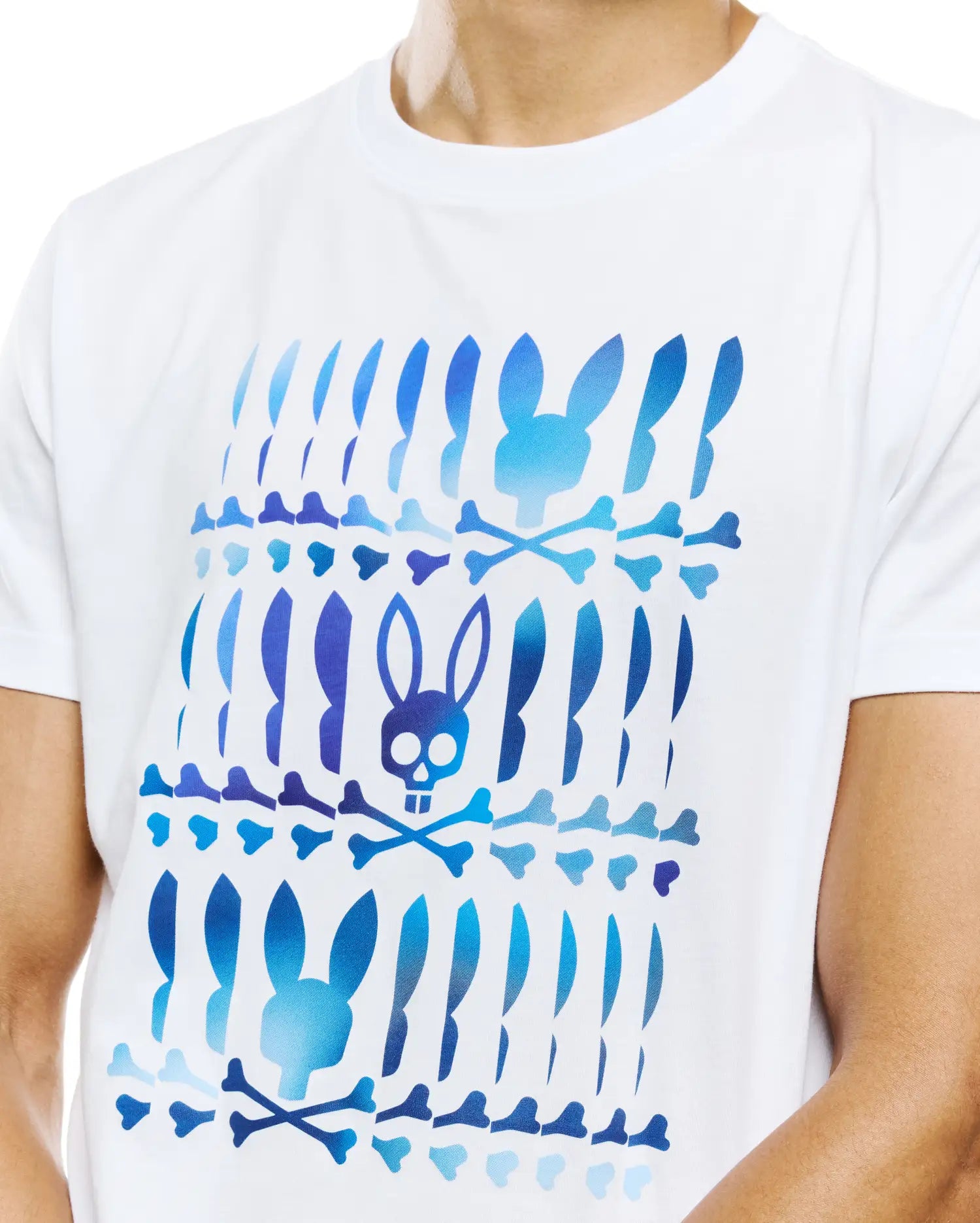 Psycho Bunny Men's Tees Lewis Pima Cotton Graphic Tee maglietta bianca