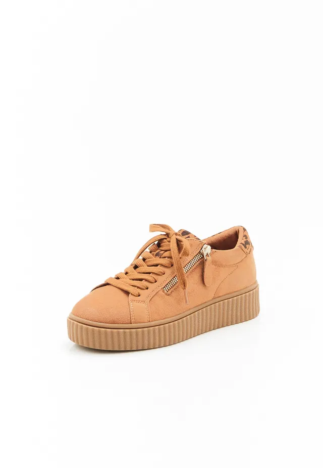 Damart Calzature Tennis Zeppe Amortyl donna albicocca in pelle