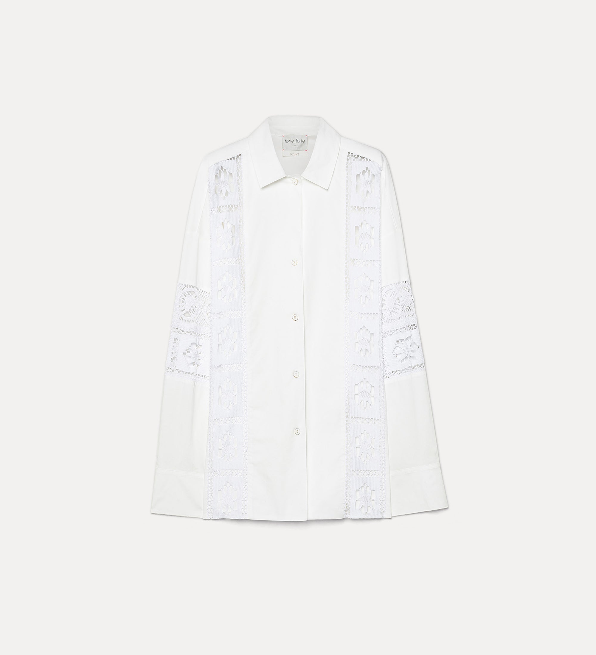 Forte camicie camicia oversize Diamond bianca, inserti in pizzo