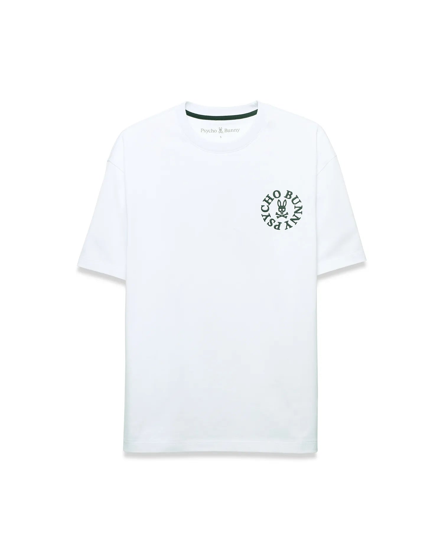 Psycho Bunny Men's Tees MENS OLEK RELAXED BACK GRAPHIC TEE MT0200437 T-shirt bianca oversize