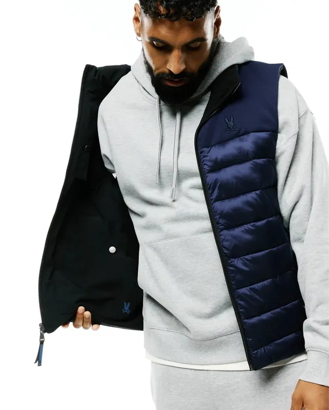 Psycho Bunny Jackets MEN'S GORDLER REVERSIBLE VEST MO1100101 gilet nero reversibile