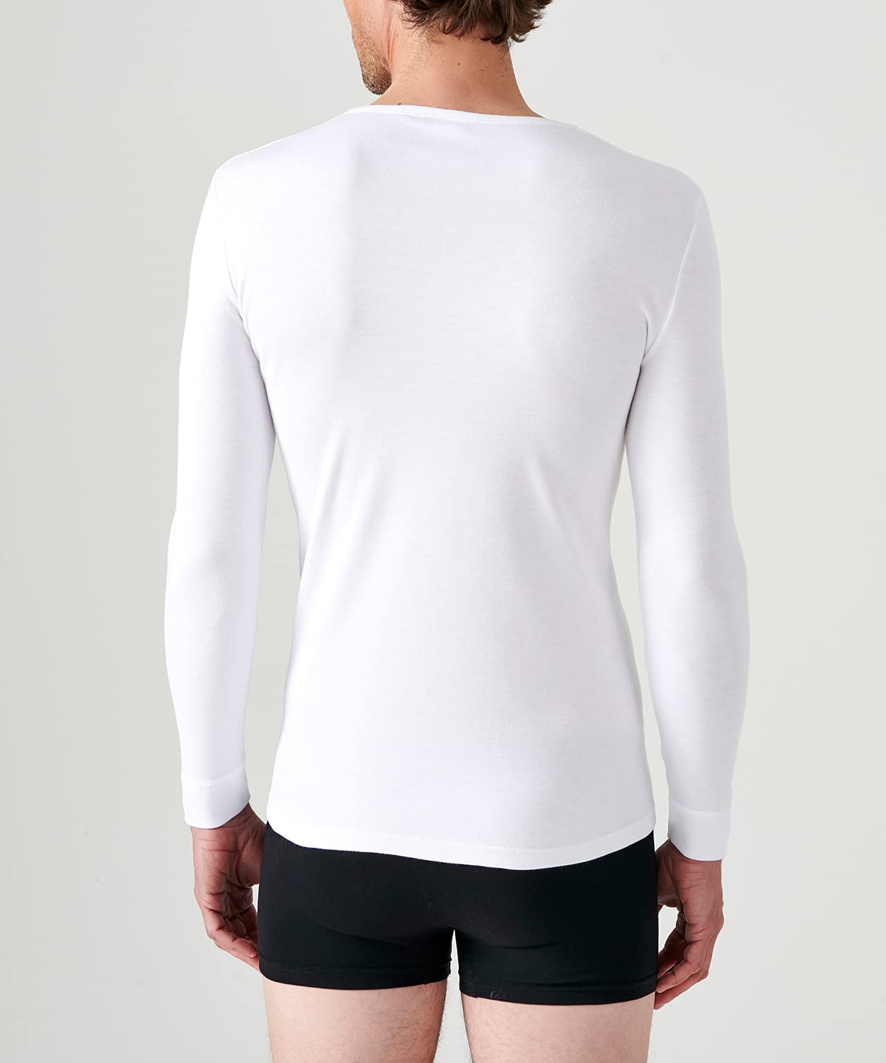 Damart Thermolactyl T-shirt uomo scollo a V maniche lunghe bianca S calore medio