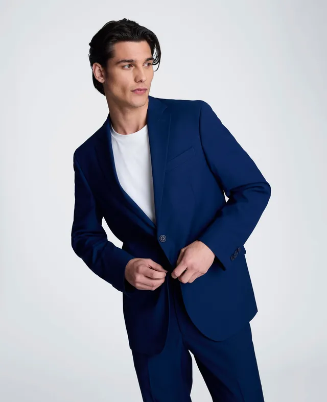 Kenneth Cole Reaction Clothing Slim-Fit Stretch Suit Separate Jacket giacca blu elasticizzata