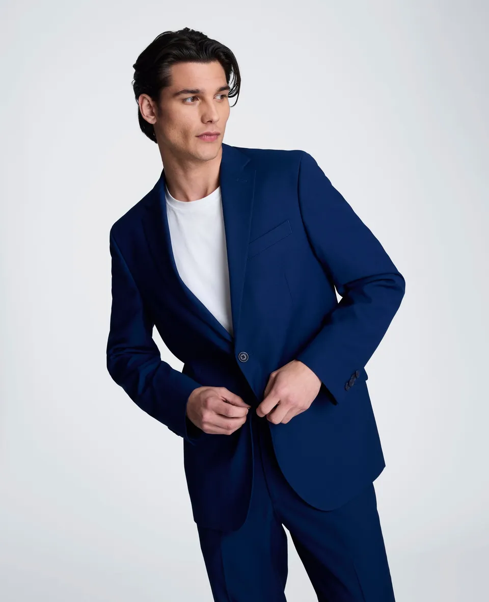 Kenneth Cole Reaction Clothing Slim-Fit Stretch Suit Separate Jacket giacca blu elasticizzata