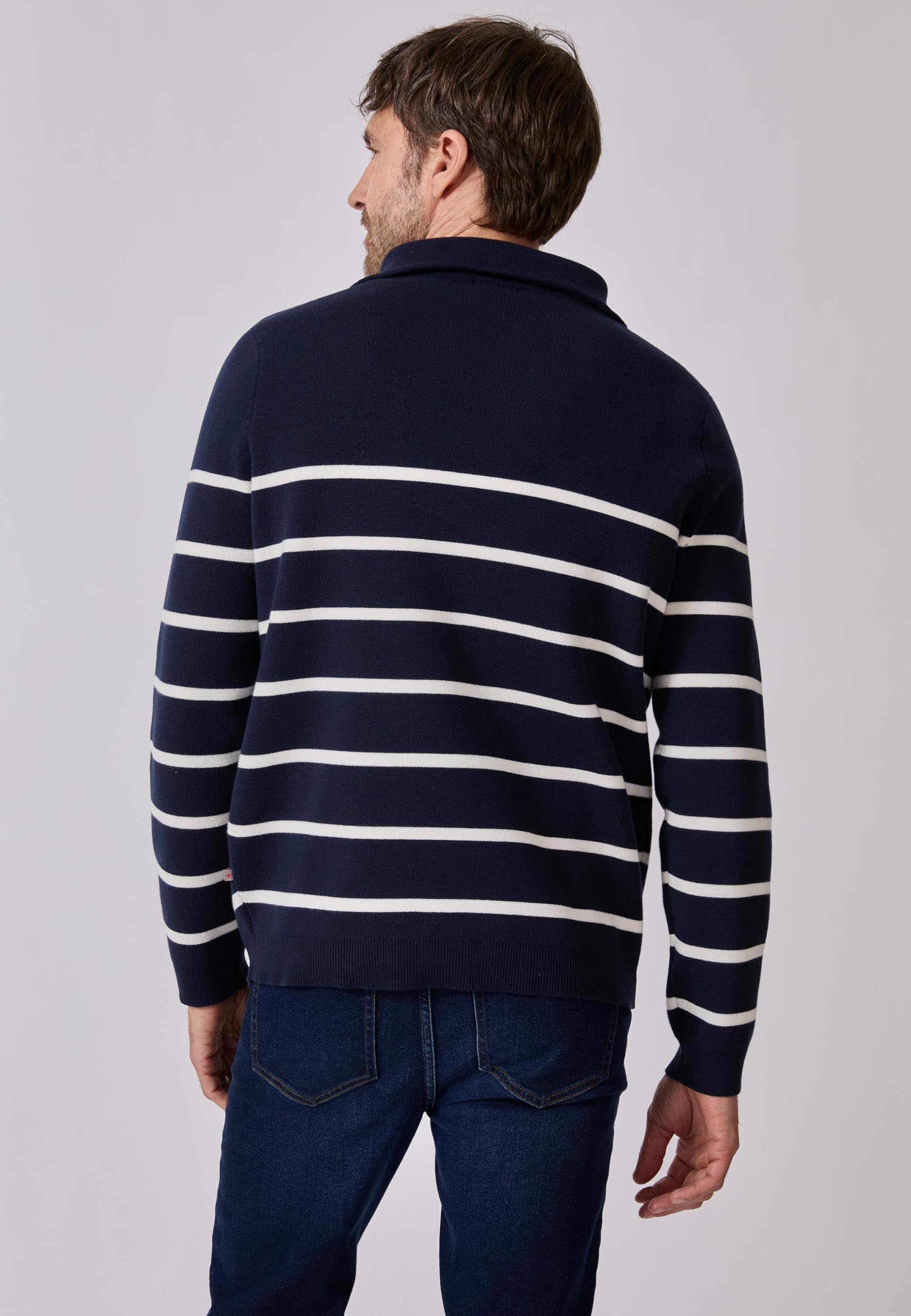 Damart Prêt-à-porter Maglione da uomo con zip a righe