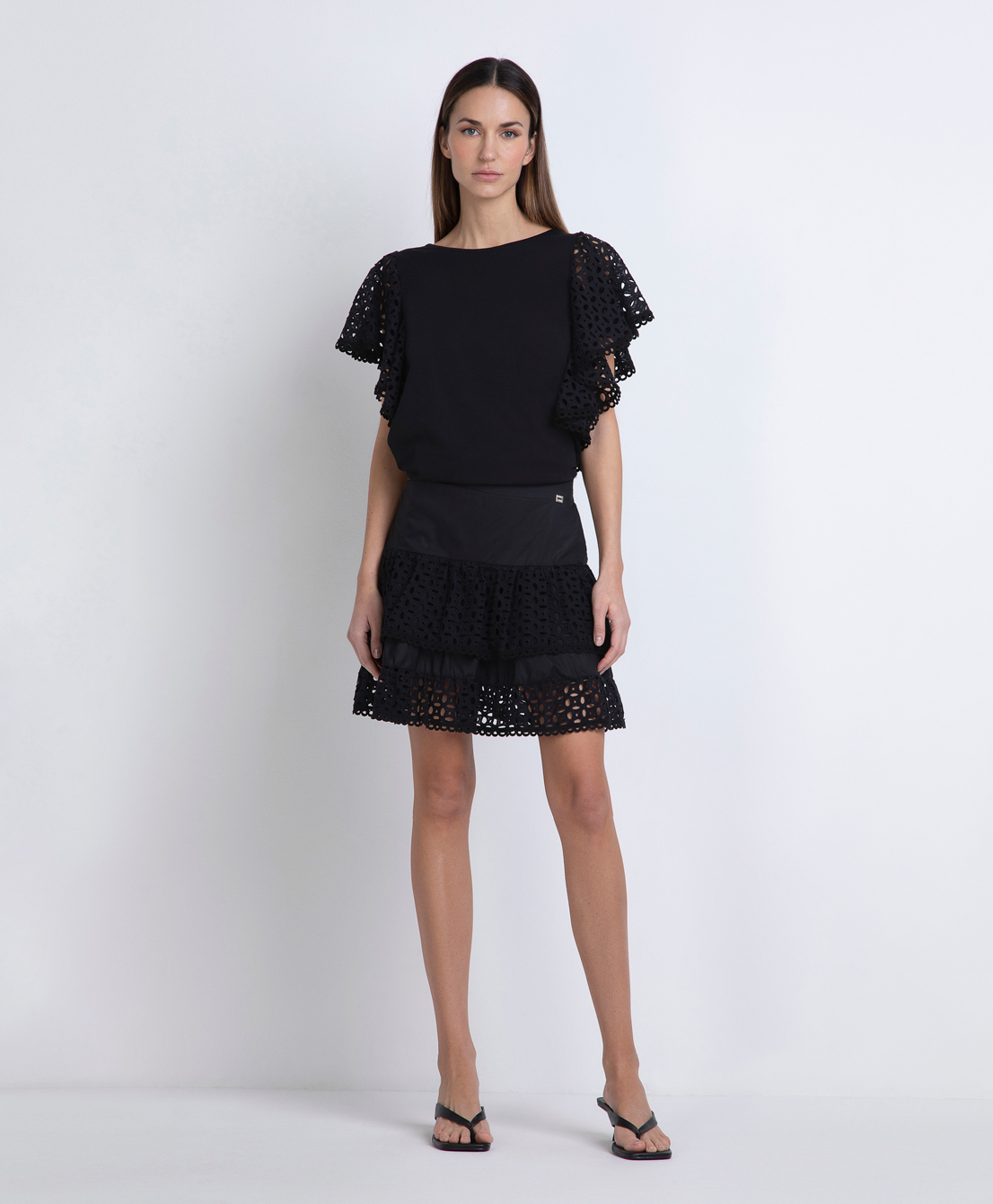 Markup Donna T-Shirt & Felpe T-shirt con maniche in pizzo sangallo