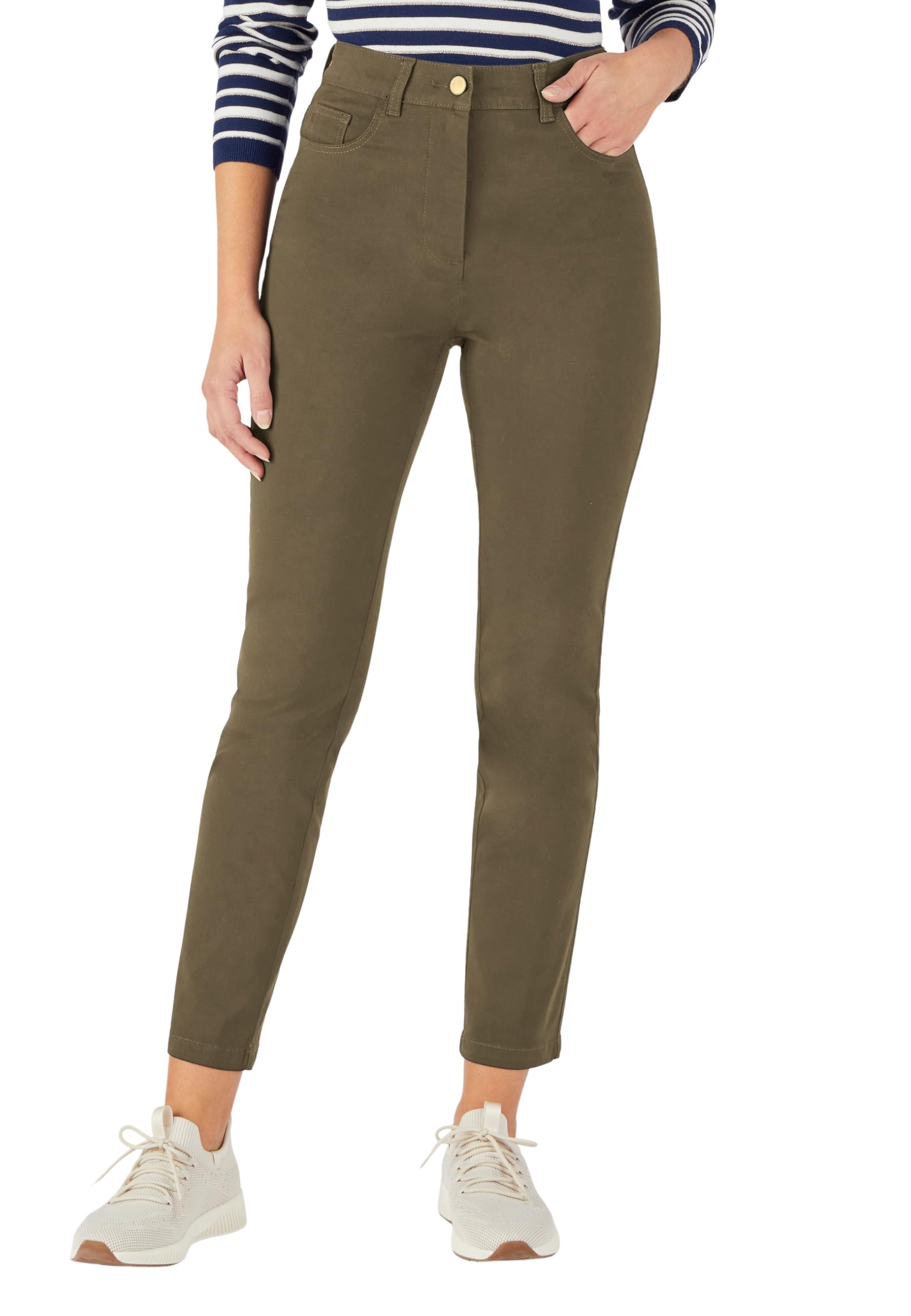 Damart Prêt-à-porter Pantaloni da donna slim 7/8 pantaloni bianco