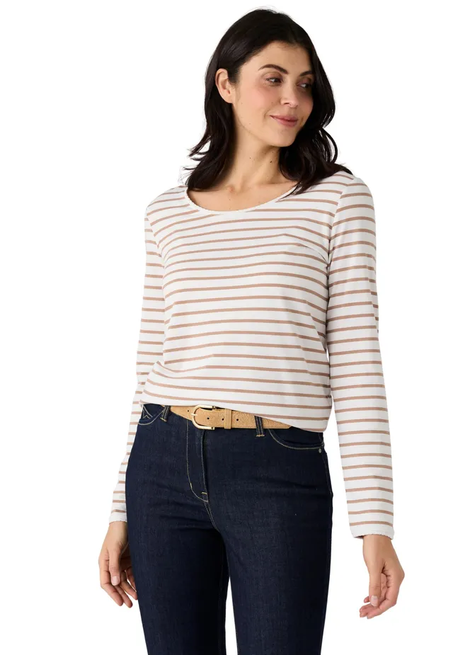 Damart Thermolactyl maglietta donna blu marino a righe