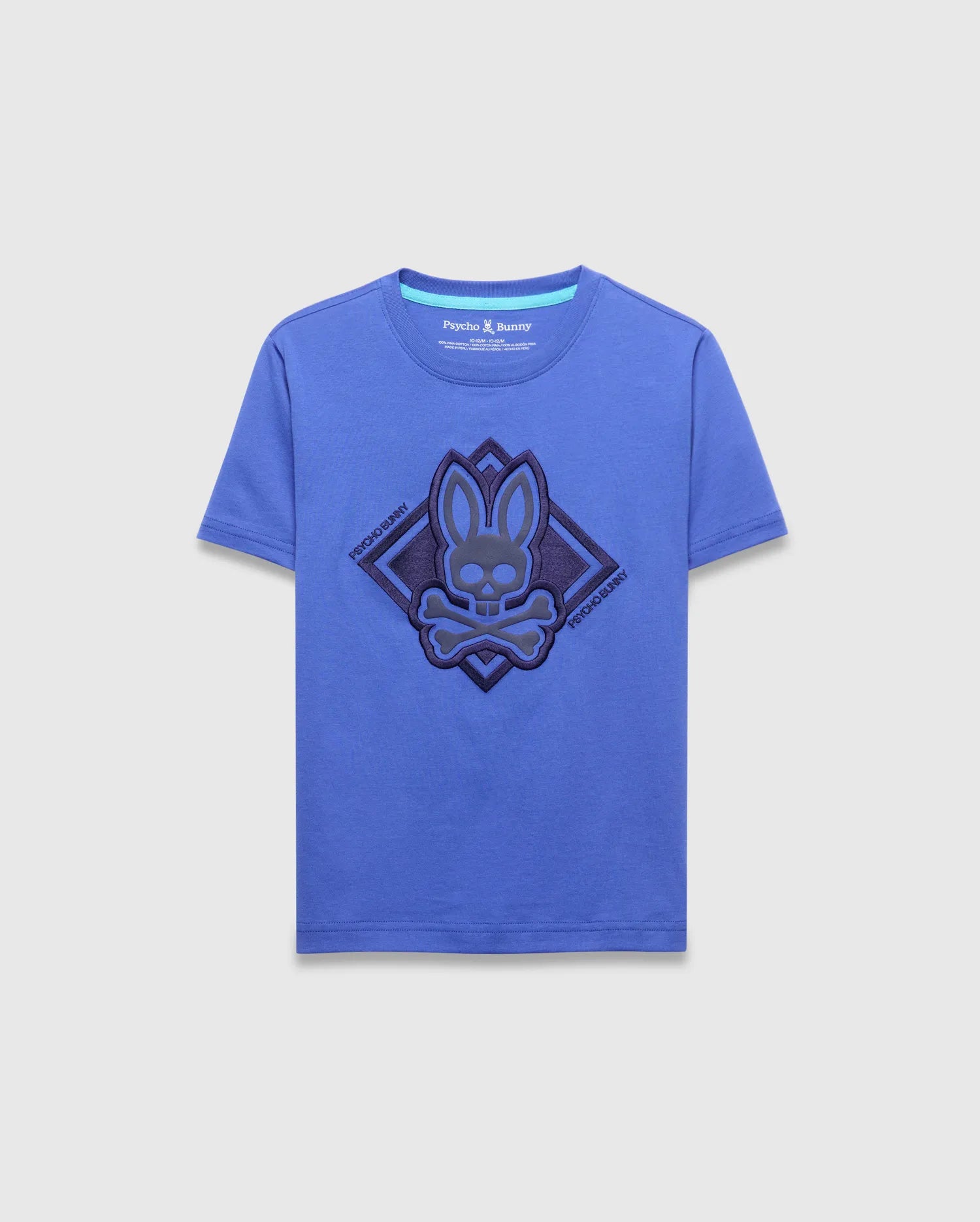 Psycho Bunny Kids Tees Tobias maglietta grafica blu in cotone Pima