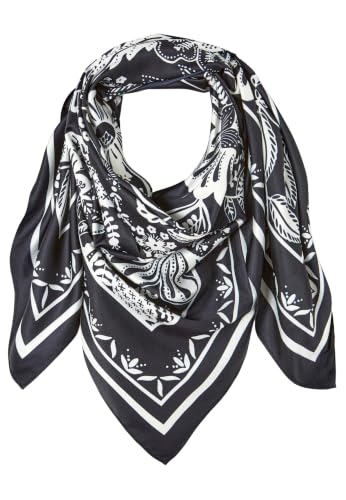 Damart Accessori Sciarpa quadrata donna con stampa vegetale nera