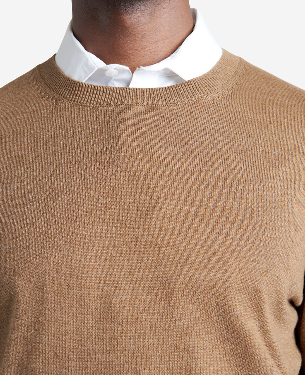 Kenneth Cole Reaction Clothing Crew Neck Sweater with Tipping Details maglione marrone