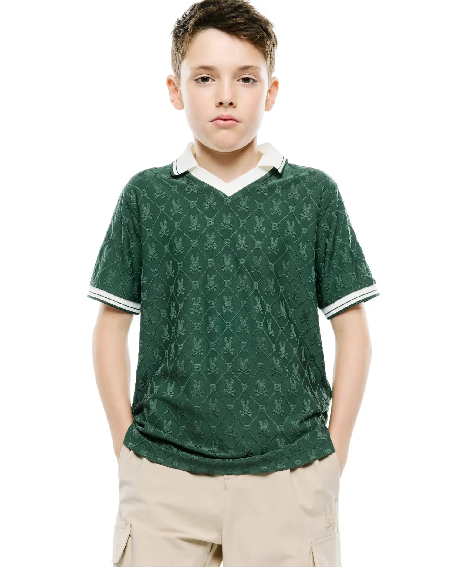 Psycho Bunny Kids Polo Shirts Kids Garry Johnny Collar polo verde