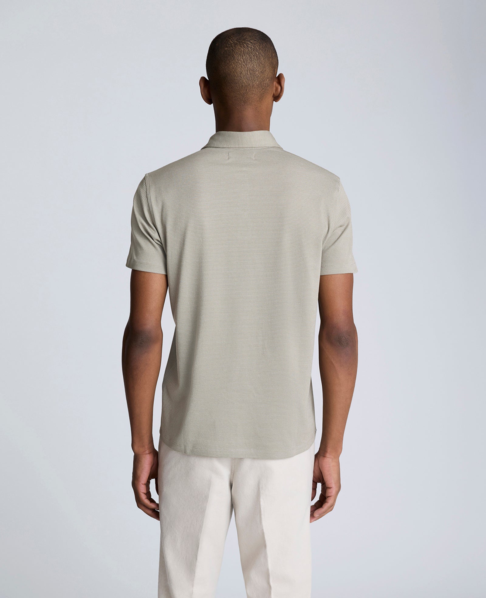 Kenneth Cole Reaction Clothing Knit Two-Toned Button Polo polo verde salvia