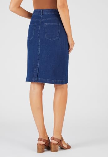 Damart Prêt-à-porter Gonna dritta in jeans donna blu denim scuro 52