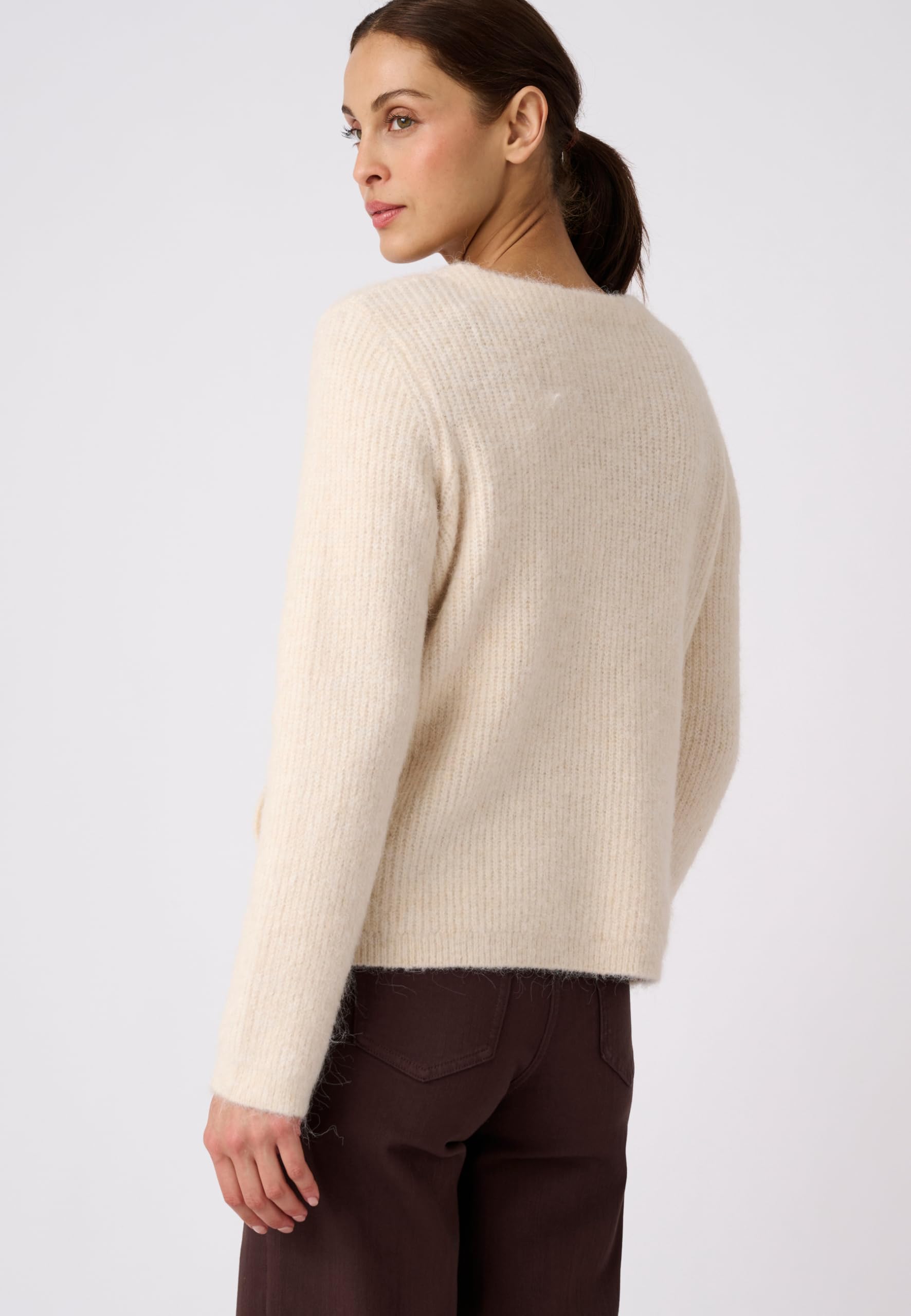 Damart Thermolactyl Cardigan donna marrone avorio 50-52 in lana