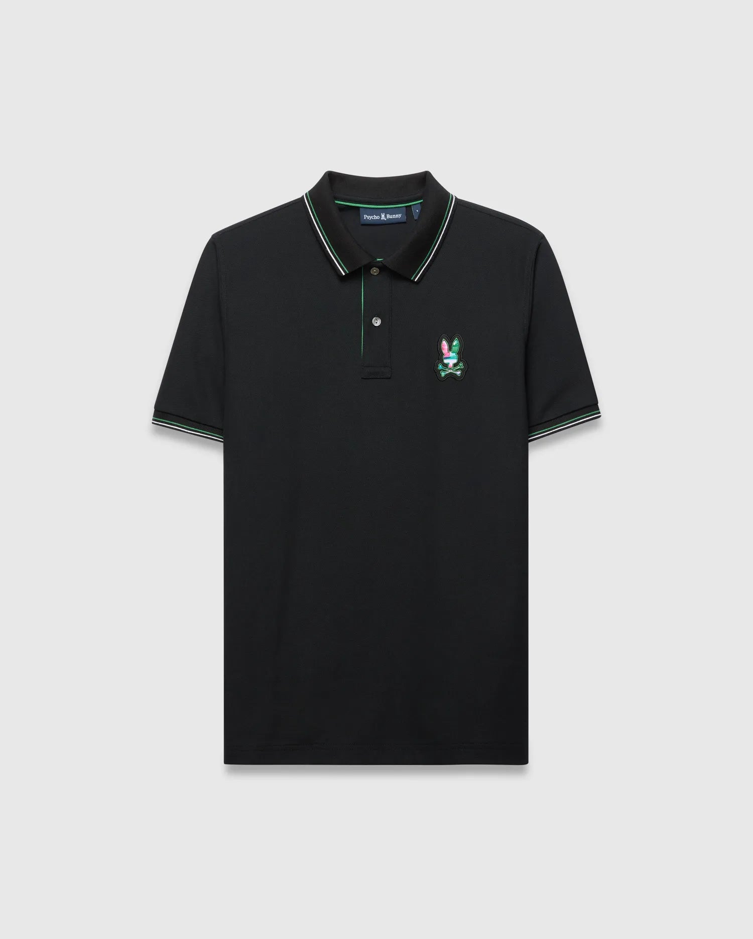 Psycho Bunny Men's Polos Nate Pique Polo Polo Black