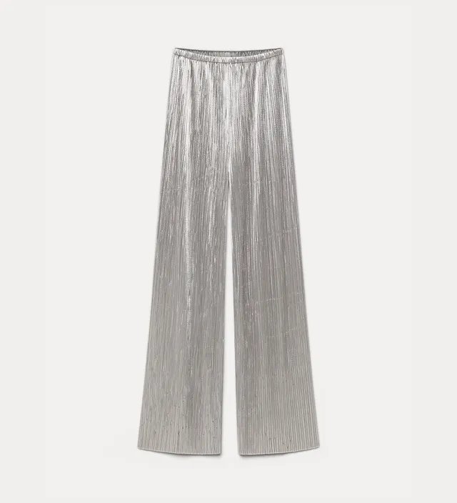 Forte pantaloni in jersey velvet calcedonio a vita elastica