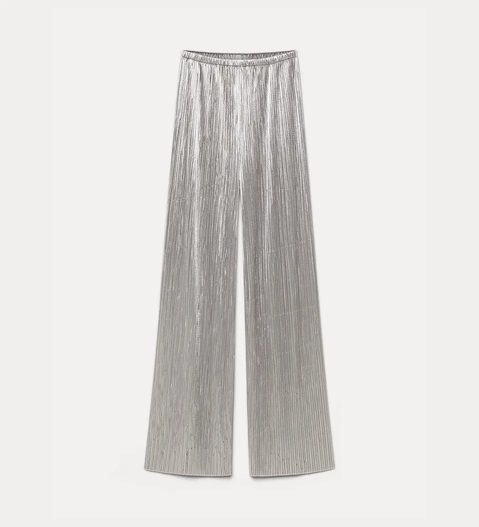 Forte pantaloni in jersey velvet calcedonio a vita elastica