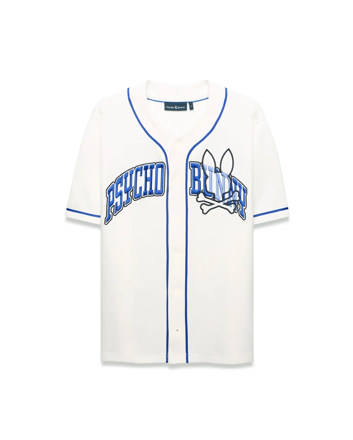 Psycho Bunny Men's Shirts Nathaniel Baseball Shirt camicia 049 Ecru
