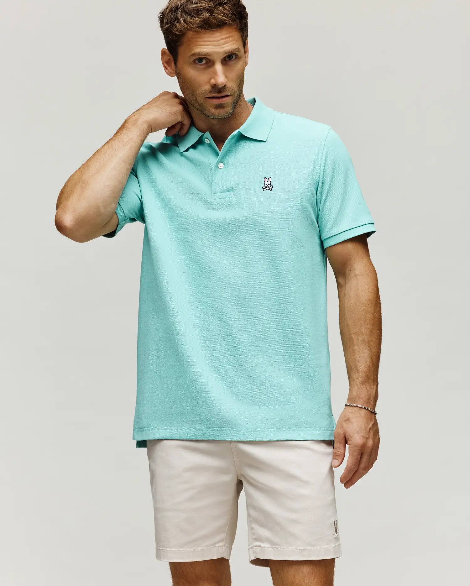 Psycho Bunny Men's Polos Classic Pique Polo B6K001F200 polo Aqua Haze