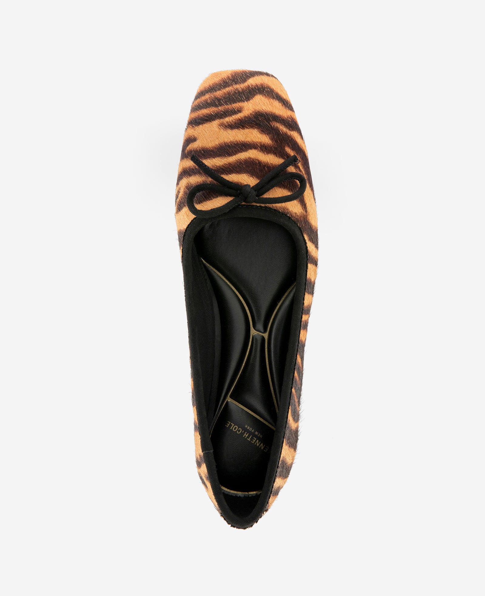 Kenneth Cole Reaction Shoes Carriah Calf Hair Bow Tie Ballet Flat ballerina tiger