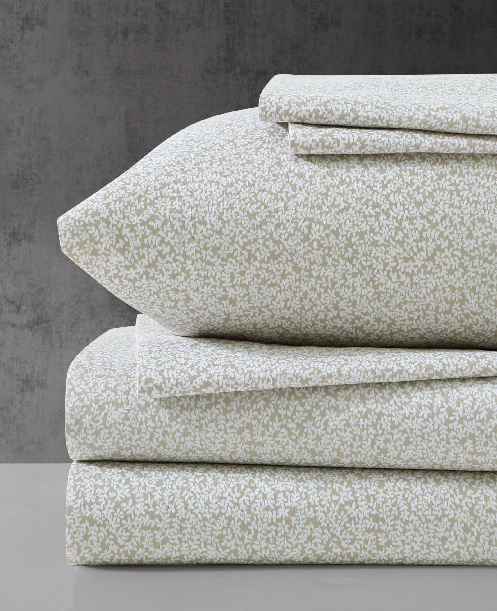 Kenneth Cole Reaction Chill Flowers Sheet Set lenzuola beige 5 pezzi rinfrescanti