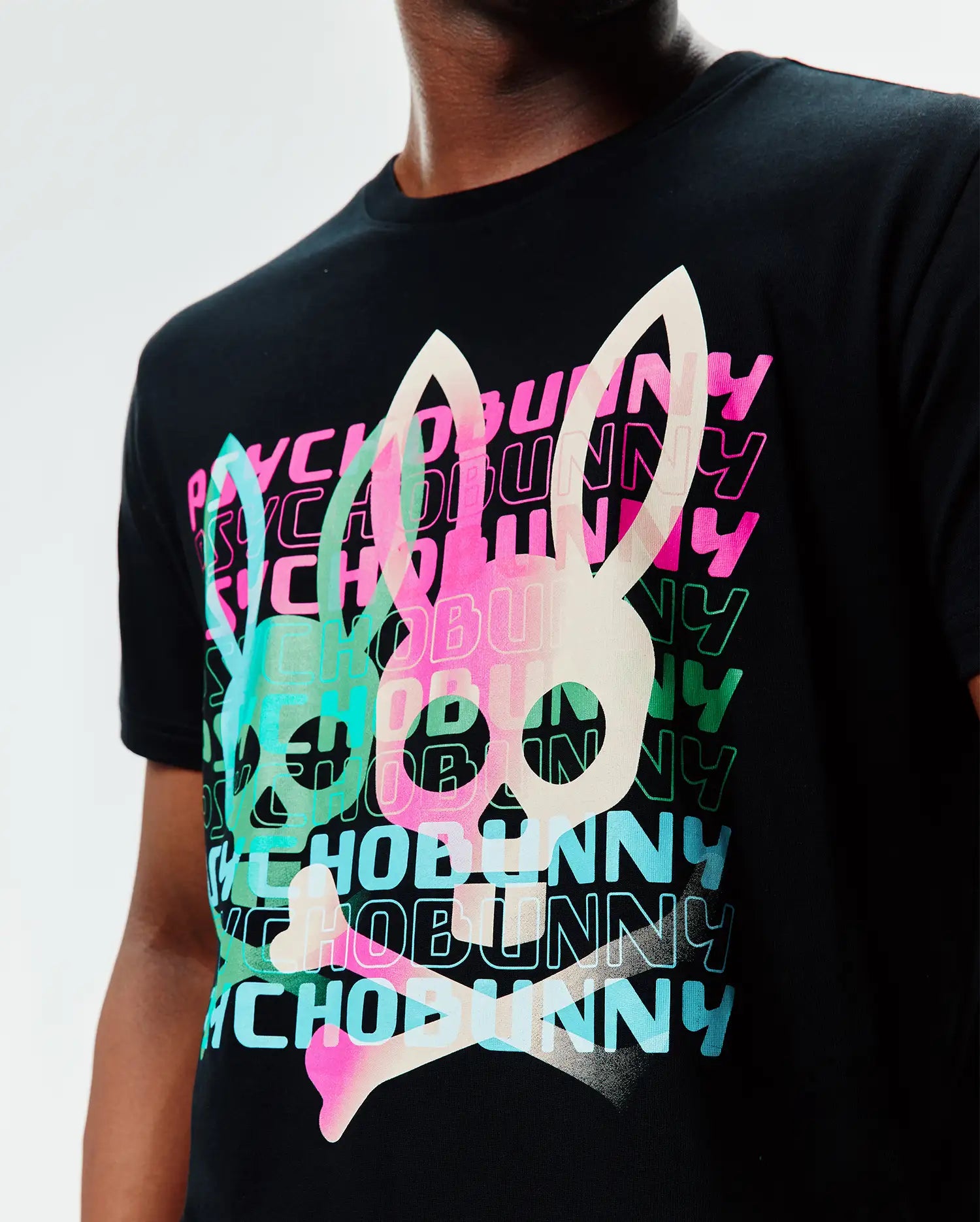 Psycho Bunny Men's Tees Landon Wordmark Tee MT0200309 t-shirt nera regular fit