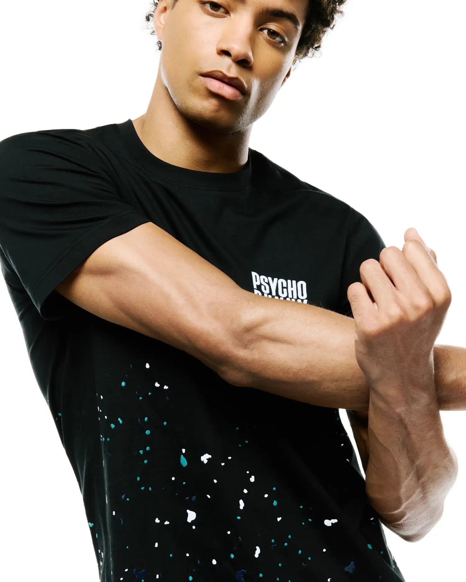 Psycho Bunny Men's Tees Malcolm Graphic Tee maglietta nera XXS cotone