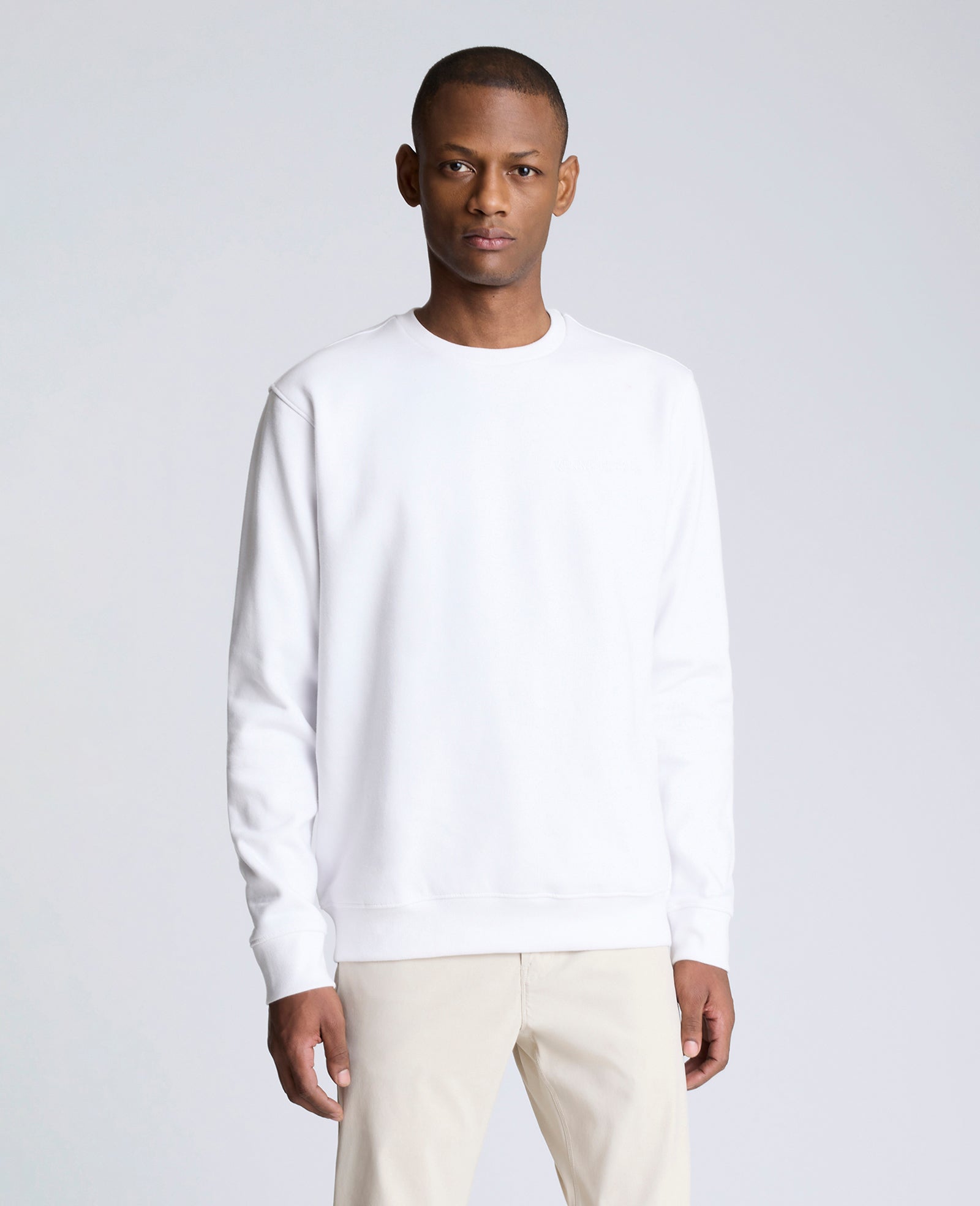 Kenneth Cole Reaction Clothing Kenneth Cole Embroidered Logo Sweatshirt felpa bianca – logo ricamato
