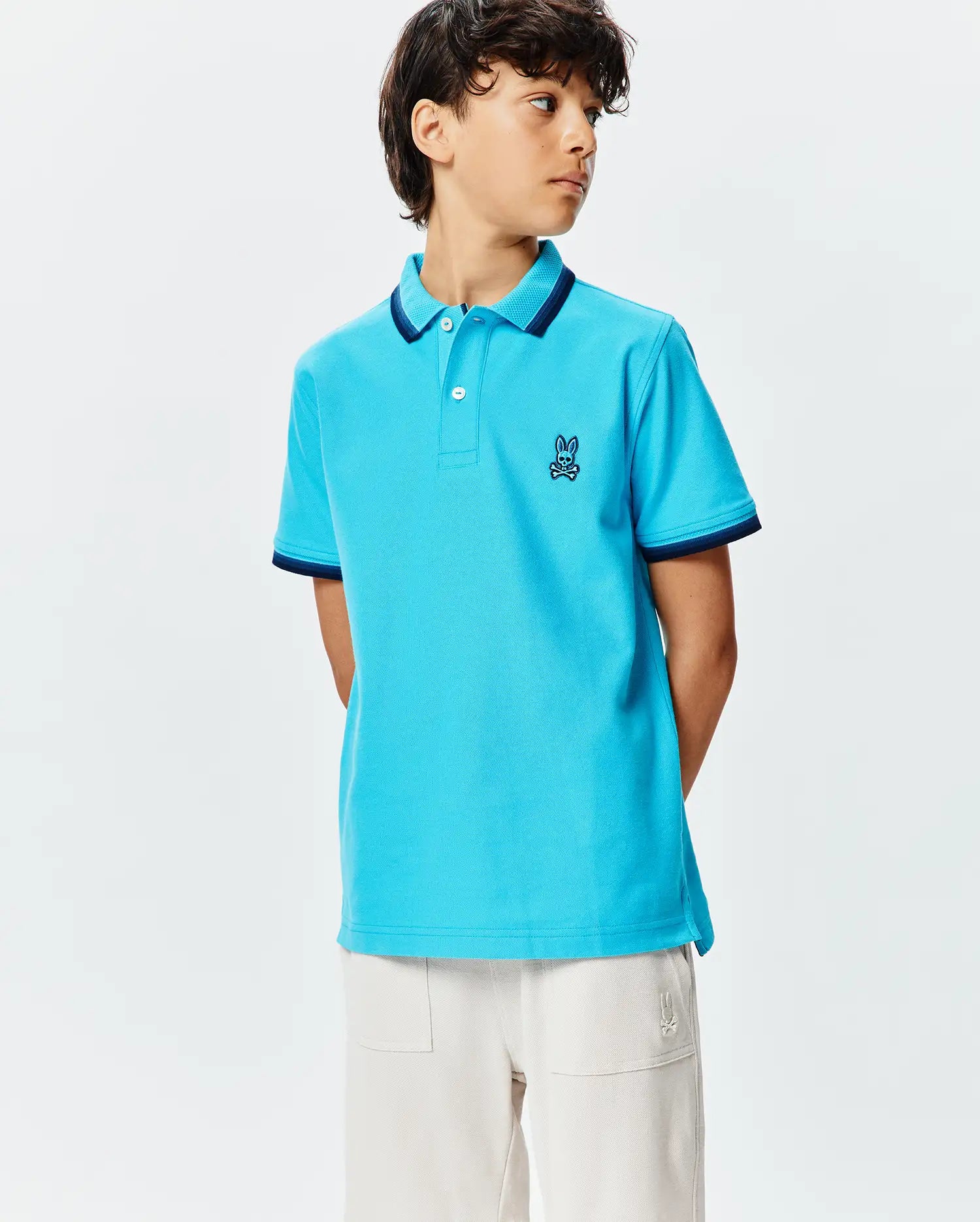 Psycho Bunny Kids Polo Shirts Kids Holden Pique Polo KT0100100 polo blu bambino