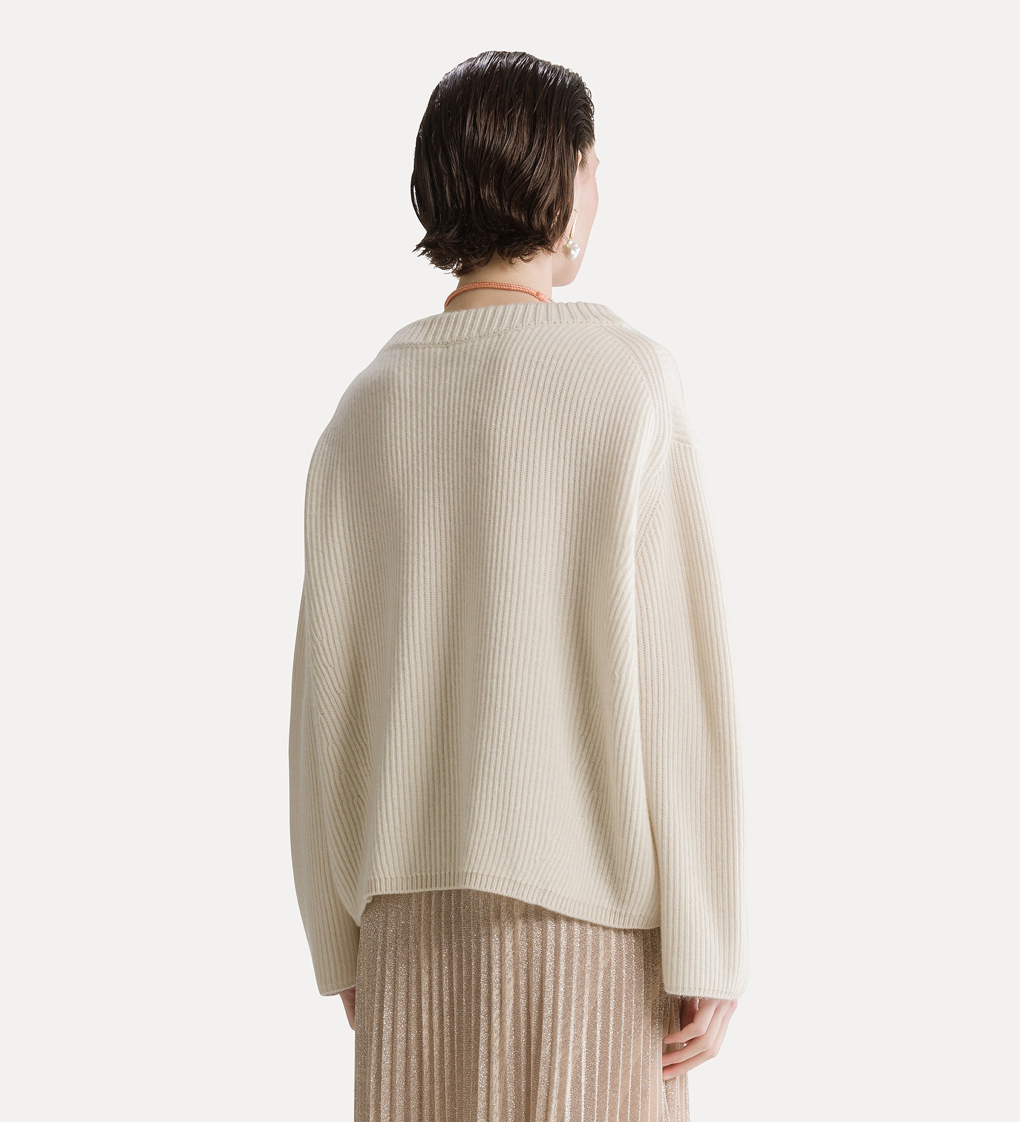 Forte maglieria Wool and Ribbed Knit Jumper Pure pure maglione in lana e cashmere